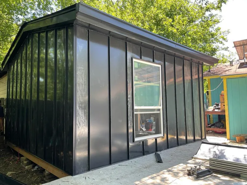 Black standing seam metal wall panels for Metal Roof Installation in Folcroft